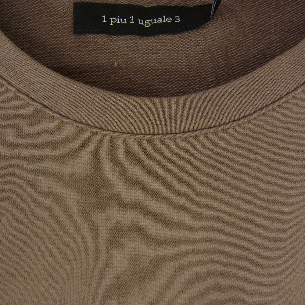 1piu1uguale3 ウノピュウノウグァーレトレ MRT361 CTN062 113 ROUND BIG TEE ラウンド ビッグ 半袖 Tシャツ Mサイズ カーキ系 4【極上美品】【中古】