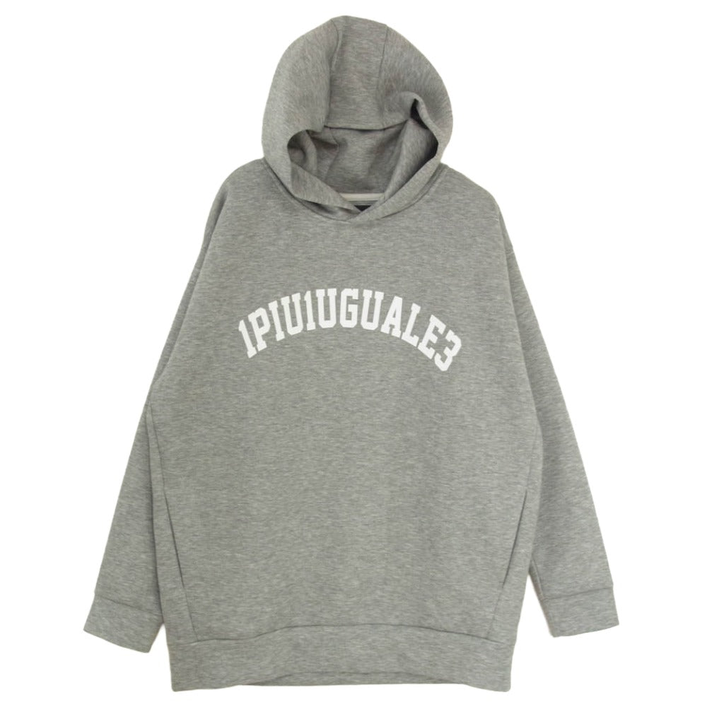 1piu1uguale3 ウノピュウノウグァーレトレ MRB738 PRY119 113 Reflector PULLOVER PARKA リフレクター プルオーバー ロゴ フーディー パーカー グレー系 F【極上美品】【中古】