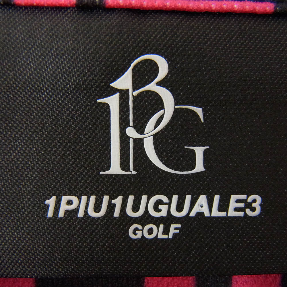 1piu1uguale3 ウノピュウノウグァーレトレ GRT074 POE314 113 GOLF ゴルフ 総柄切り替え 半袖 ポロシャツ ブラック系 3【美品】【中古】