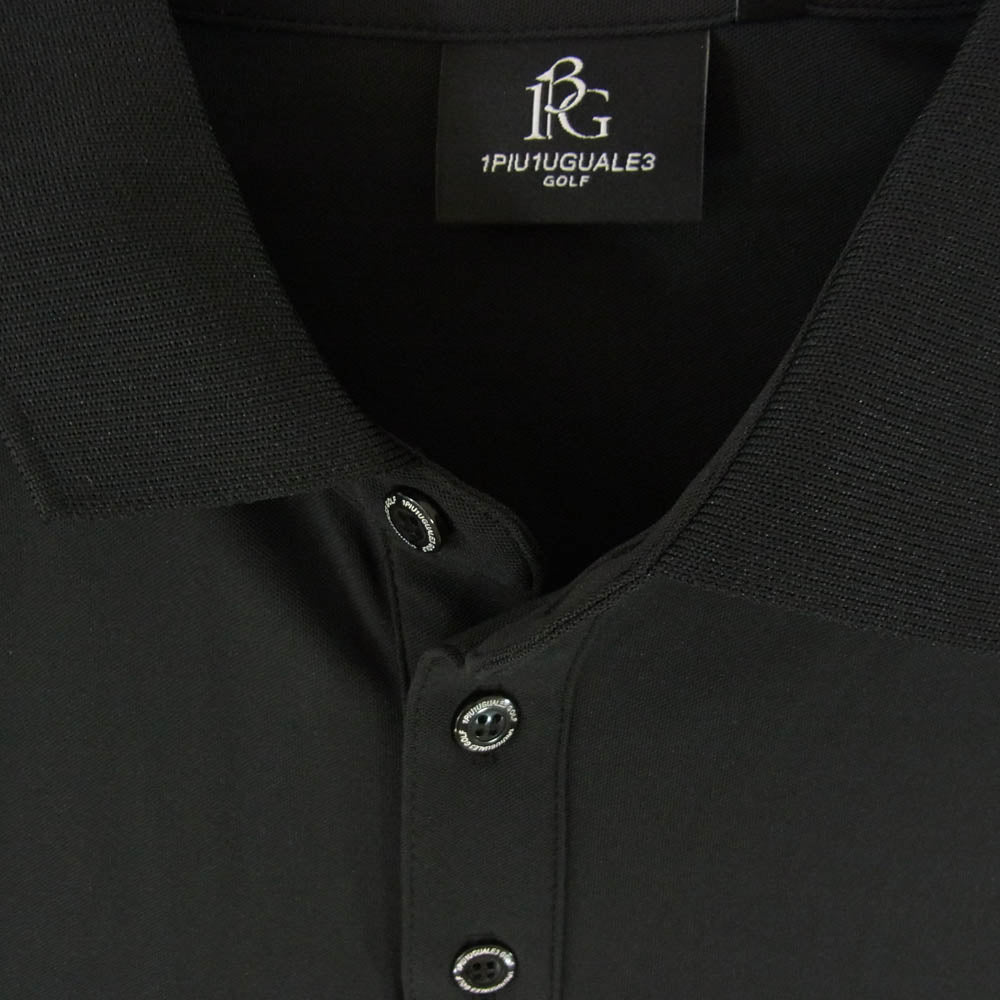 1piu1uguale3 ウノピュウノウグァーレトレ GCT005 GPE032 113 GOLF ゴルフ S/S MESH POLO メッシュ 半袖 ポロシャツ ブラック系 4【美品】【中古】