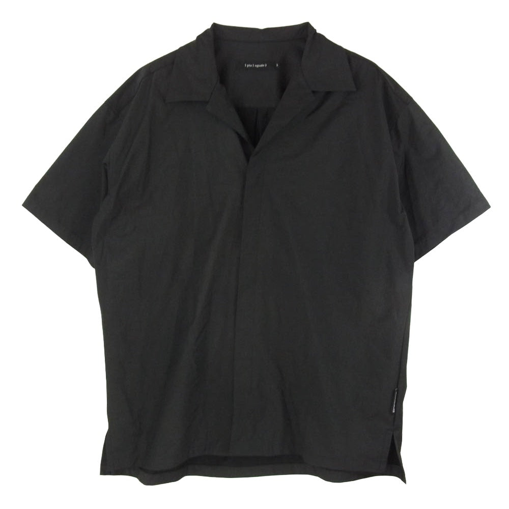 1piu1uguale3 ウノピュウノウグァーレトレ MRS177 POE532 113 HOLIDAY SHIRTS オープンカラー ホリデーシャツ ブラック系 4【美品】【中古】