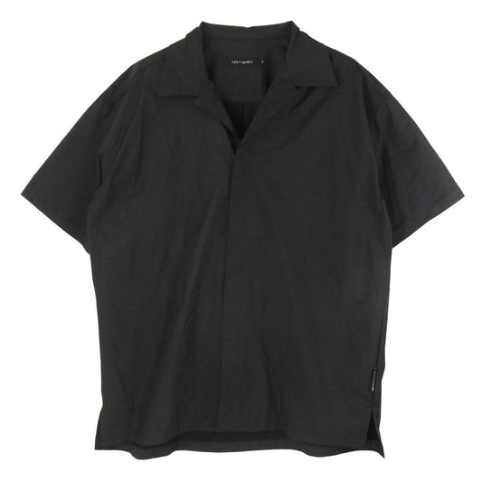 1piu1uguale3 ウノピュウノウグァーレトレ MRS177 POE532 113 HOLIDAY SHIRTS オープンカラー ホリデーシャツ ブラック系 4【美品】【中古】