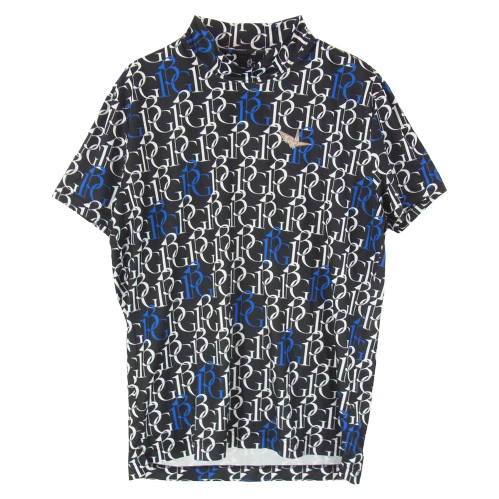 1piu1uguale3 ウノピュウノウグァーレトレ GRT208 POE477 113 GOLF ゴルフ S/S MOCK NECK LOGO モックネック 半袖 ロゴ クルーネック Tシャツ ブラック系 4【中古】