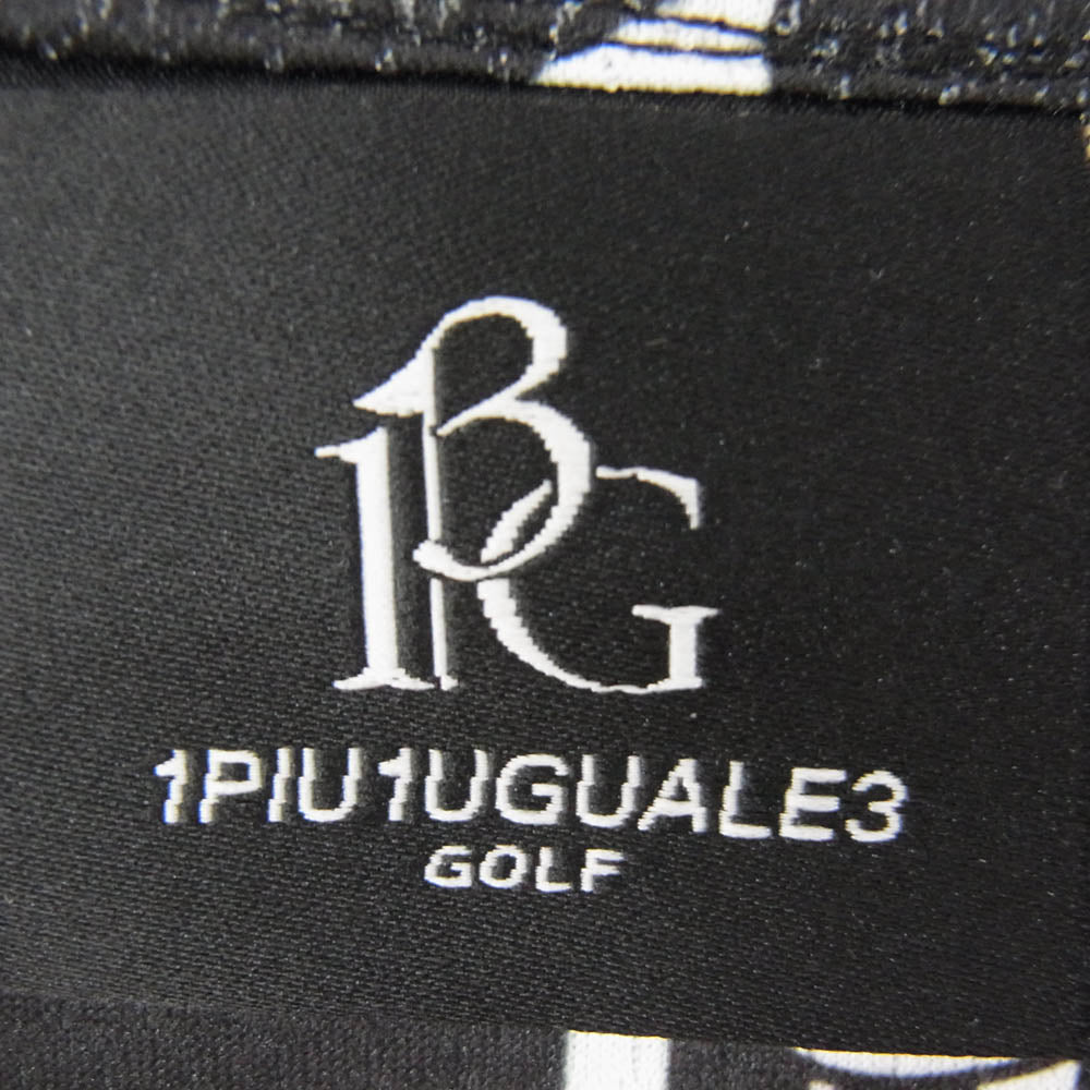 1piu1uguale3 ウノピュウノウグァーレトレ GRT208 POE477 113 GOLF ゴルフ S/S MOCK NECK LOGO モックネック 半袖 ロゴ クルーネック Tシャツ ブラック系 4【中古】