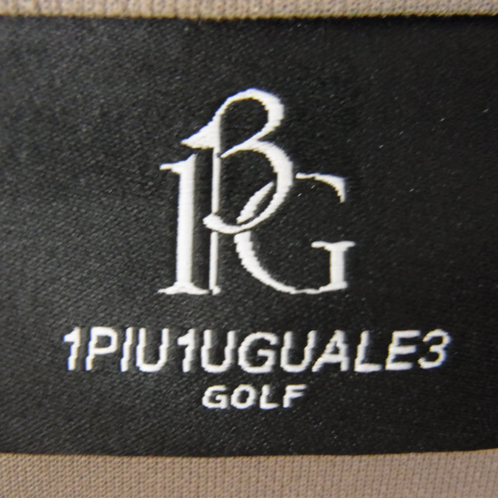 1piu1uguale3 ウノピュウノウグァーレトレ Lucien Pellat-Finet ルシアンペラフィネ GRT161 POE407 x lucien pellat-finet ルシアンペラフィネ GOLF ゴルフ BACK CIRCLE LOGO RAGLAN L/S POLO ロゴ ラグラン 長袖 ポロシャツ カーキ系 6【美品】【中古】