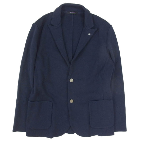 1piu1uguale3 ウノピュウノウグァーレトレ MRK282 COT419 113 LUIGI KNIT JACKET ルイジ 折鶴ピン ニットテーラードジャケット ネイビー系 5【中古】