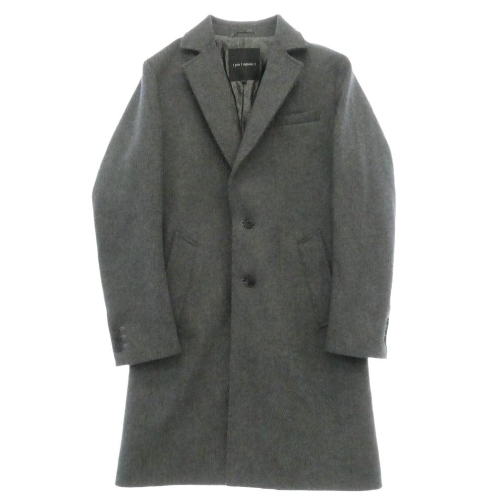 1piu1uguale3 ウノピュウノウグァーレトレ MRC139 WCA028 113 CHESTER COAT カシミヤ混 チェスターコート グレー系 IV（4）【極上美品】【中古】