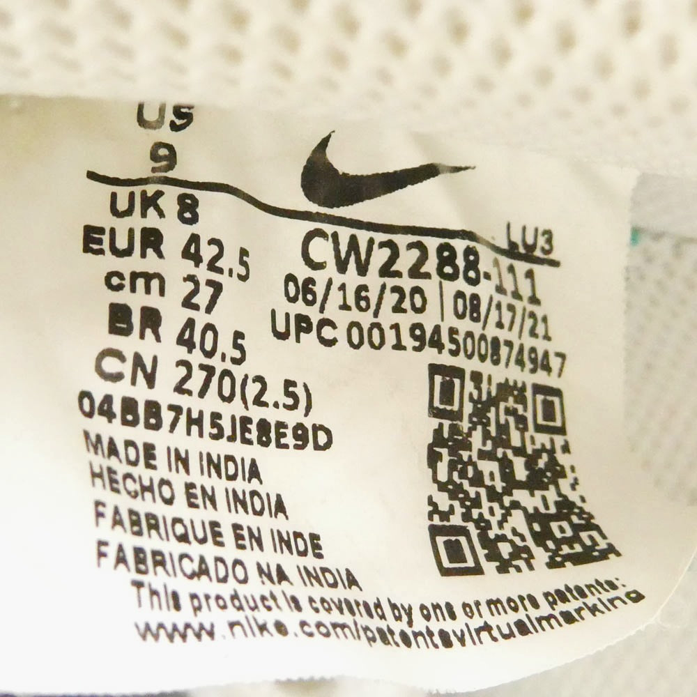NIKE ナイキ CW2288-111 Air Force 1 Low '07 AF1 エアフォース1 ロー '07 スニーカー ホワイト系 27cm【中古】