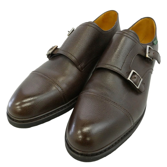 Paraboot パラブーツ 165933 POE GALAXY ポー レザー ダブル モンクストラップ ビジネス シューズ ブラウン系 9.5【新古品】【未使用】【中古】