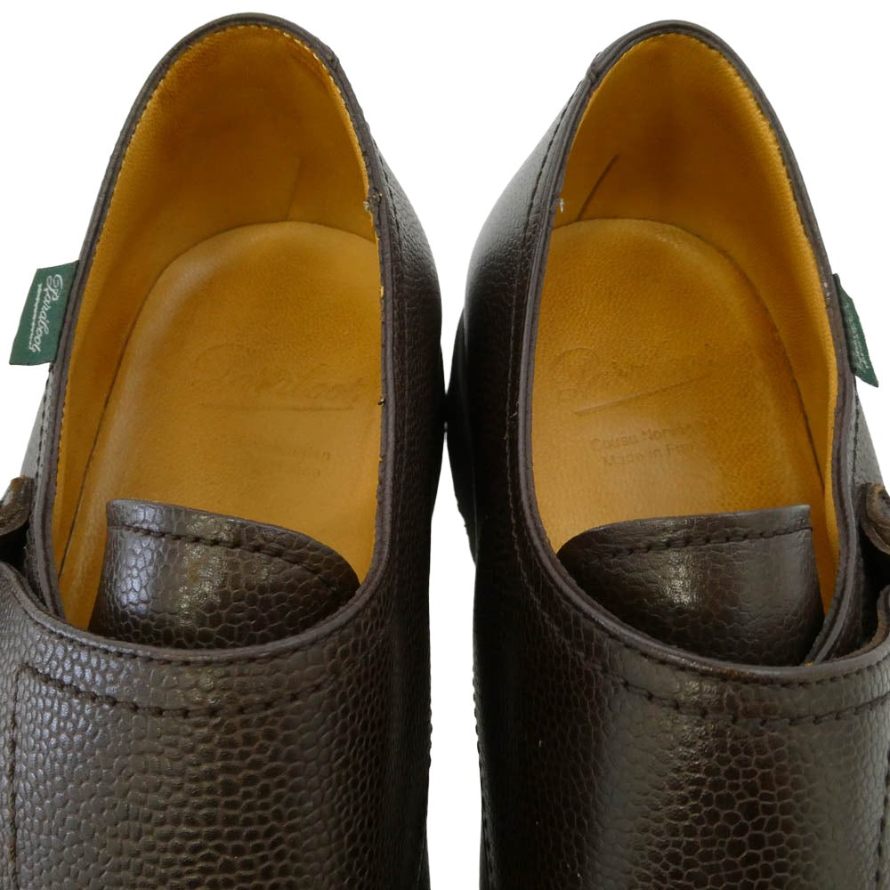 Paraboot パラブーツ 165933 POE GALAXY ポー レザー ダブル モンクストラップ ビジネス シューズ ブラウン系 9.5【新古品】【未使用】【中古】