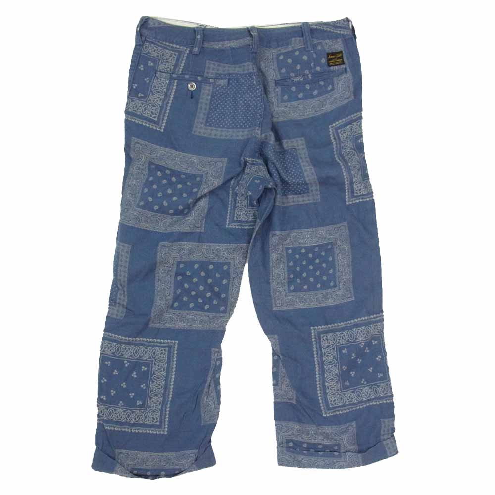 ソニックラブ ペイズリー柄 コットン 総柄 パンツ ネイビー系 S【中古】