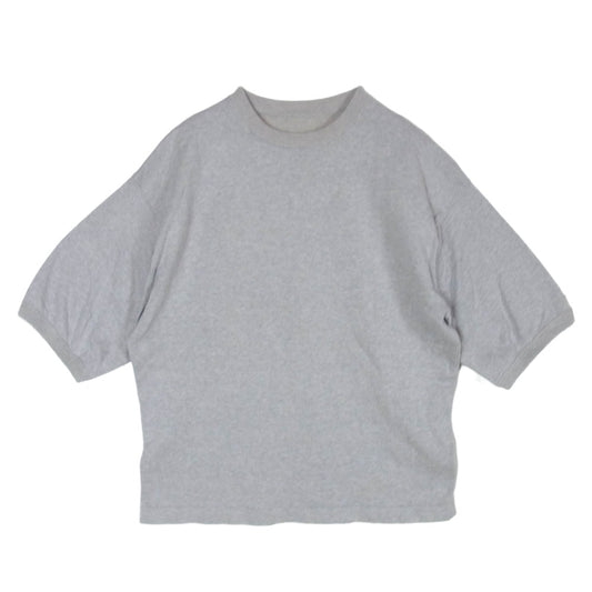 crepuscule クレプスキュール 2101-007 S/S KNIT コットンニット ショートスリーブ 半袖 Tシャツ カットソー グレー系 1【中古】