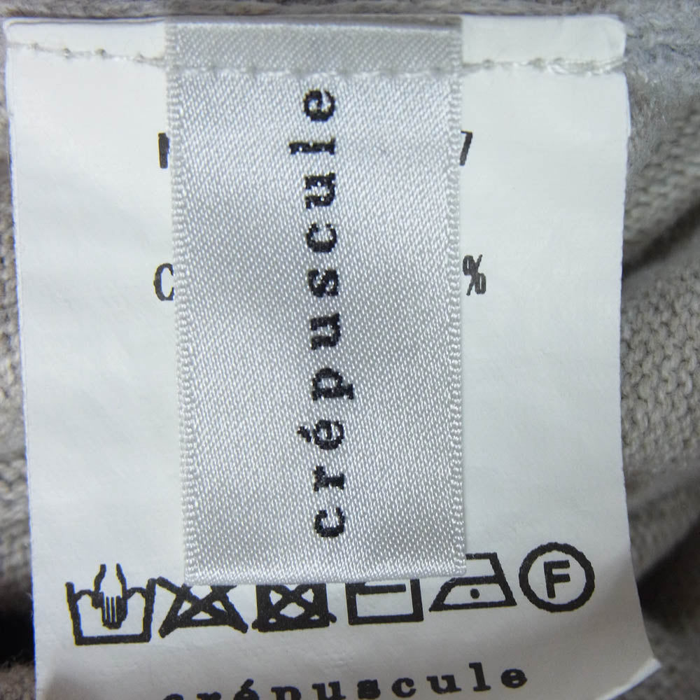 crepuscule クレプスキュール 2101-007 S/S KNIT コットンニット ショートスリーブ 半袖 Tシャツ カットソー グレー系 1【中古】