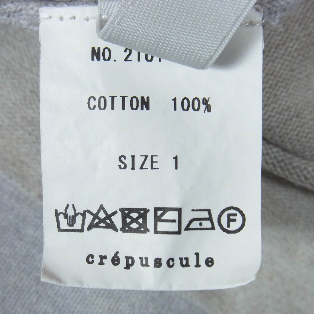 crepuscule クレプスキュール 2101-007 S/S KNIT コットンニット ショートスリーブ 半袖 Tシャツ カットソー グレー系 1【中古】