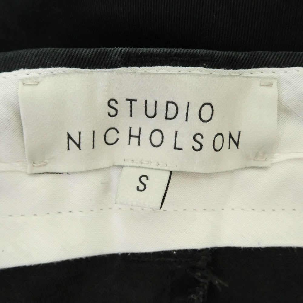 STUDIO NICHOLSON スタジオニコルソン ワンタック ワイド パンツ トラウザー ブラック系 S【中古】