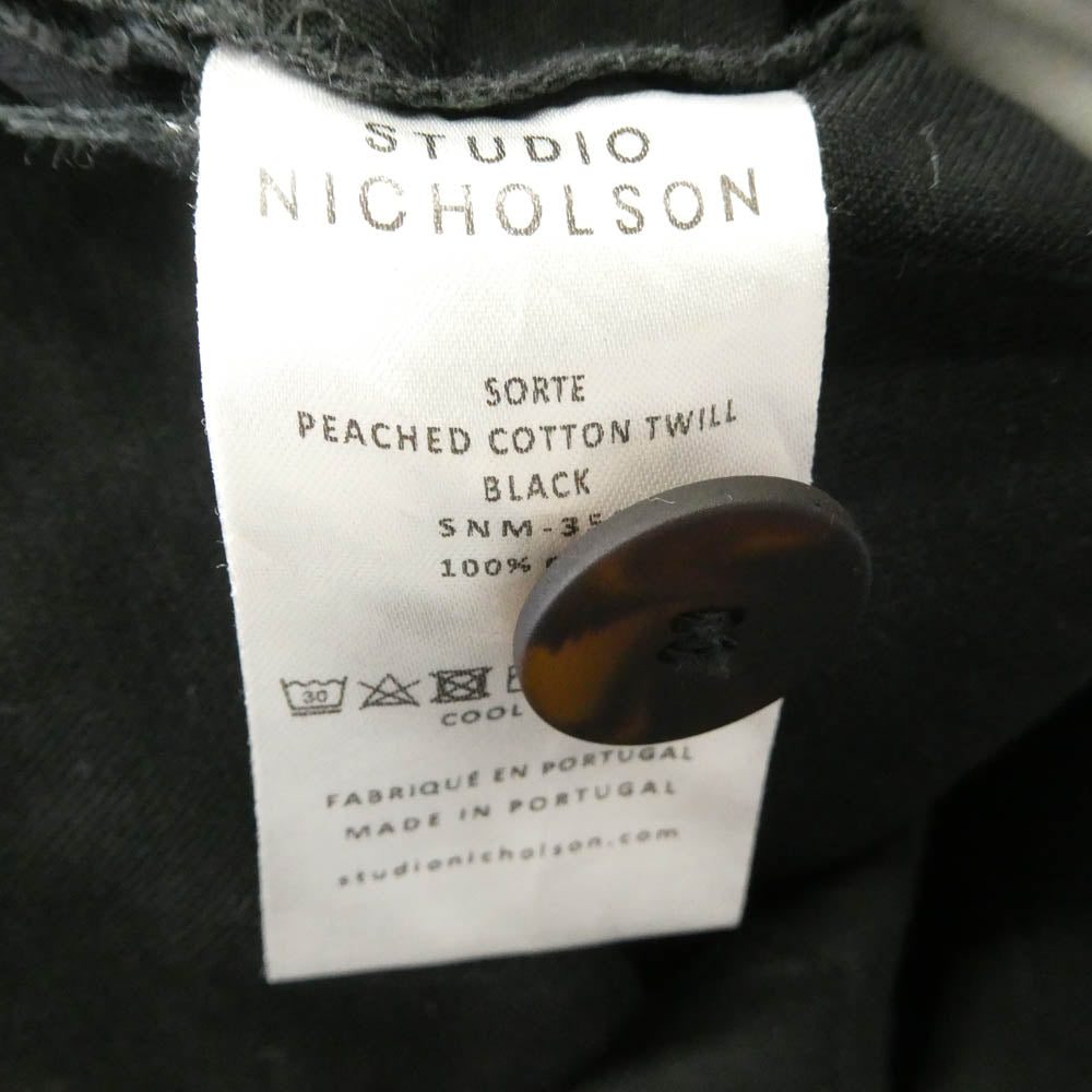 STUDIO NICHOLSON スタジオニコルソン ワンタック ワイド パンツ トラウザー ブラック系 S【中古】