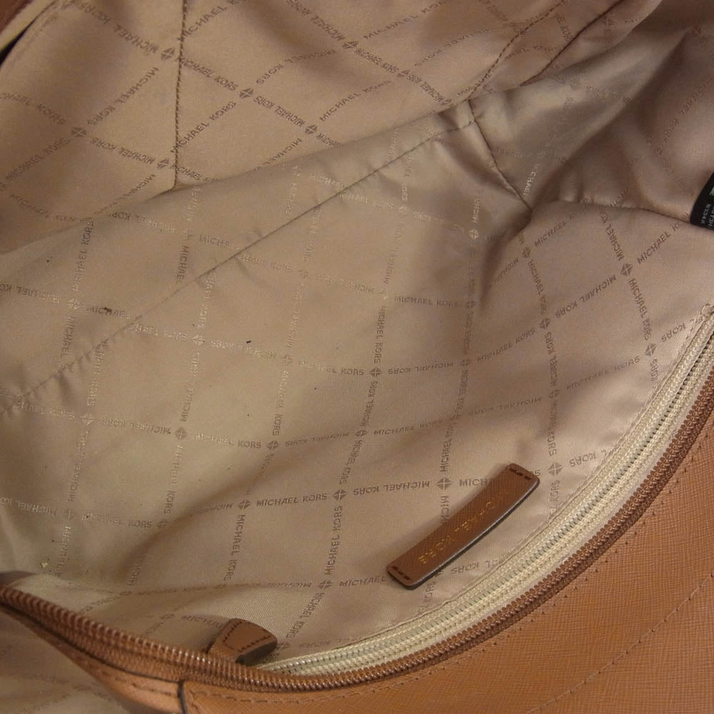 Michael Kors マイケルコース 35F8GTVE7B JET SET TRAVEL ジェットセットトラベル シグネチャー ロゴ チェーンショルダー レザー トート バッグ ブラウン系【中古】