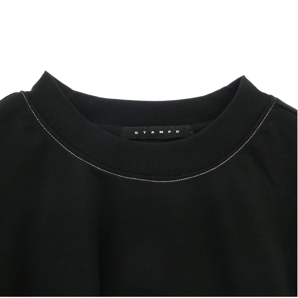 STAMPD スタンプド M4301TE EYE RELAXED TEE フロントロゴ バック アイプリント リラックスフィット ウェザーウィーブ コットン ジャージー 半袖 Tシャツ ブラック系 XL【中古】