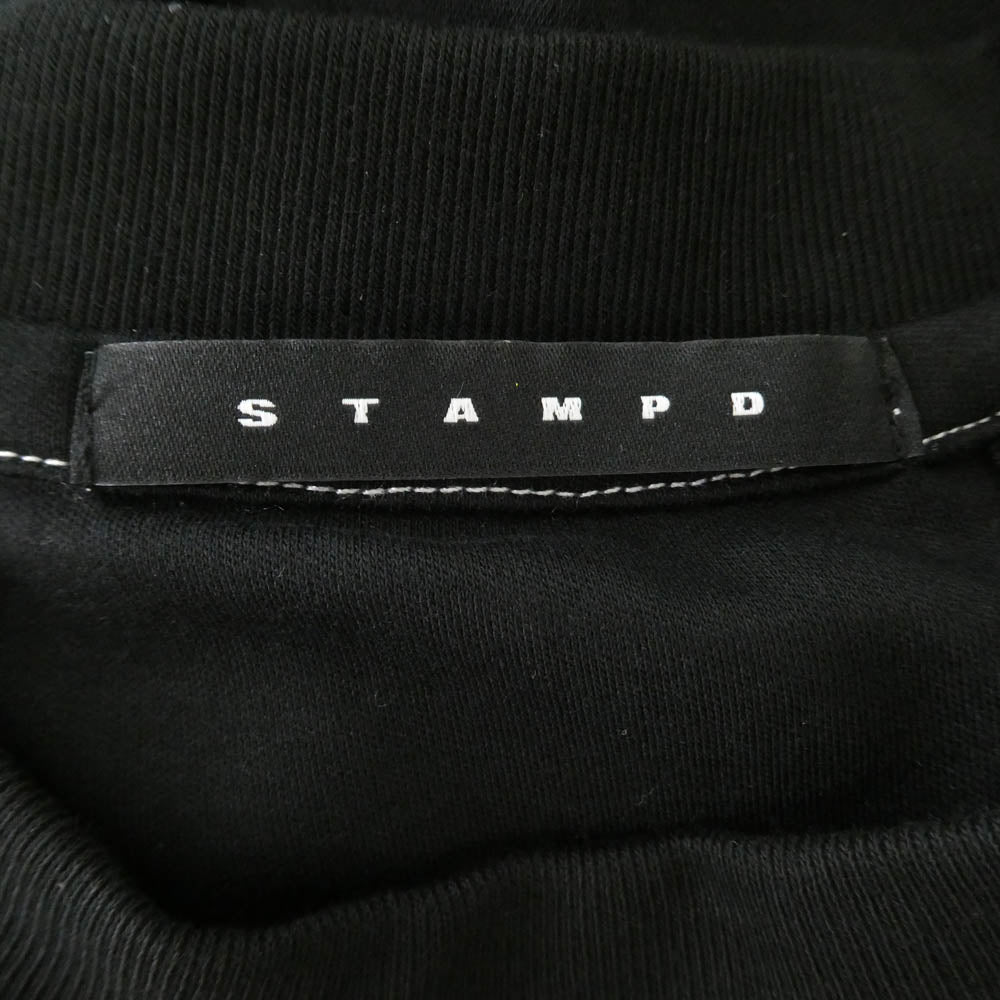 STAMPD スタンプド M4301TE EYE RELAXED TEE フロントロゴ バック アイプリント リラックスフィット ウェザーウィーブ コットン ジャージー 半袖 Tシャツ ブラック系 XL【中古】