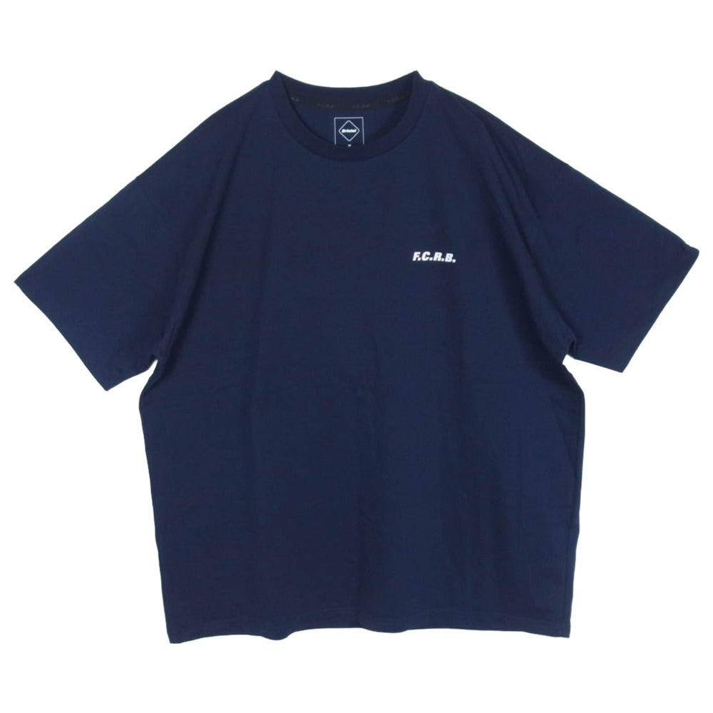 F.C.R.B. エフシーアールビー 23SS FCRB-230076 BIG LOGO WIDE TEE バック Bristol ロゴ クールマックス 半袖 Tシャツ ネイビー系 M【美品】【中古】