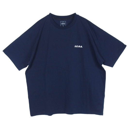 F.C.R.B. エフシーアールビー 23SS FCRB-230076 BIG LOGO WIDE TEE バック Bristol ロゴ クールマックス 半袖 Tシャツ ネイビー系 M【美品】【中古】