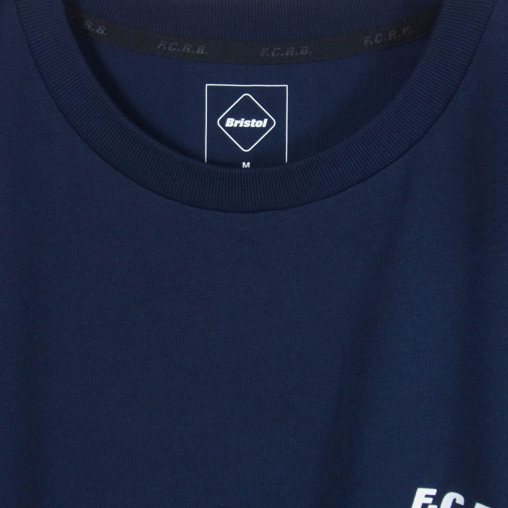 F.C.R.B. エフシーアールビー 23SS FCRB-230076 BIG LOGO WIDE TEE バック Bristol ロゴ クールマックス 半袖 Tシャツ ネイビー系 M【美品】【中古】