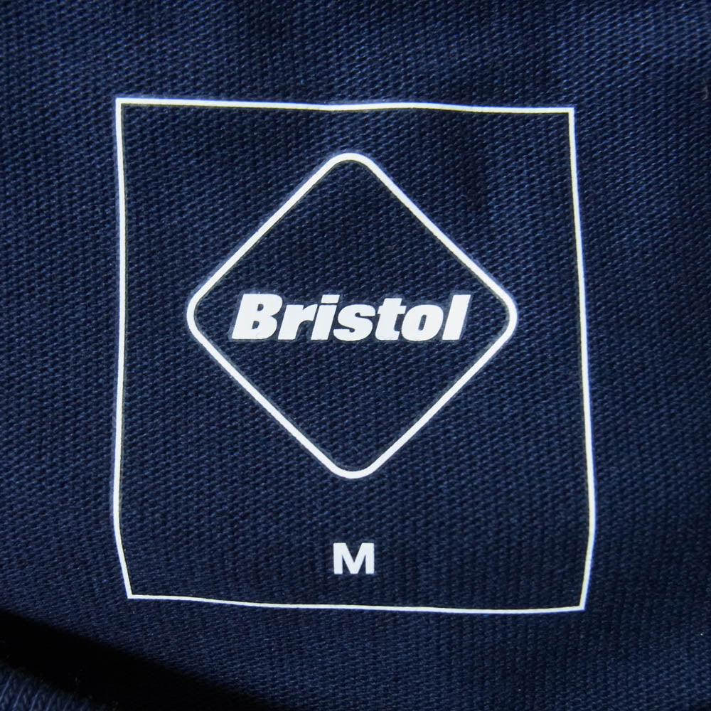 F.C.R.B. エフシーアールビー 23SS FCRB-230076 BIG LOGO WIDE TEE バック Bristol ロゴ クールマックス 半袖 Tシャツ ネイビー系 M【美品】【中古】