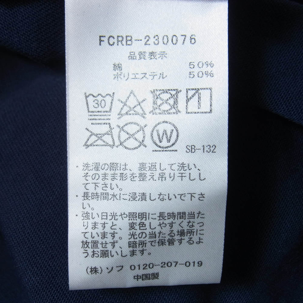 F.C.R.B. エフシーアールビー 23SS FCRB-230076 BIG LOGO WIDE TEE バック Bristol ロゴ クールマックス 半袖 Tシャツ ネイビー系 M【美品】【中古】