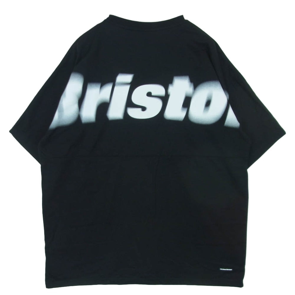 F.C.R.B. エフシーアールビー 23SS FCRB-230076 BIG LOGO WIDE TEE バック Bristol ロゴ クールマックス 半袖 Tシャツ ブラック系 M【美品】【中古】
