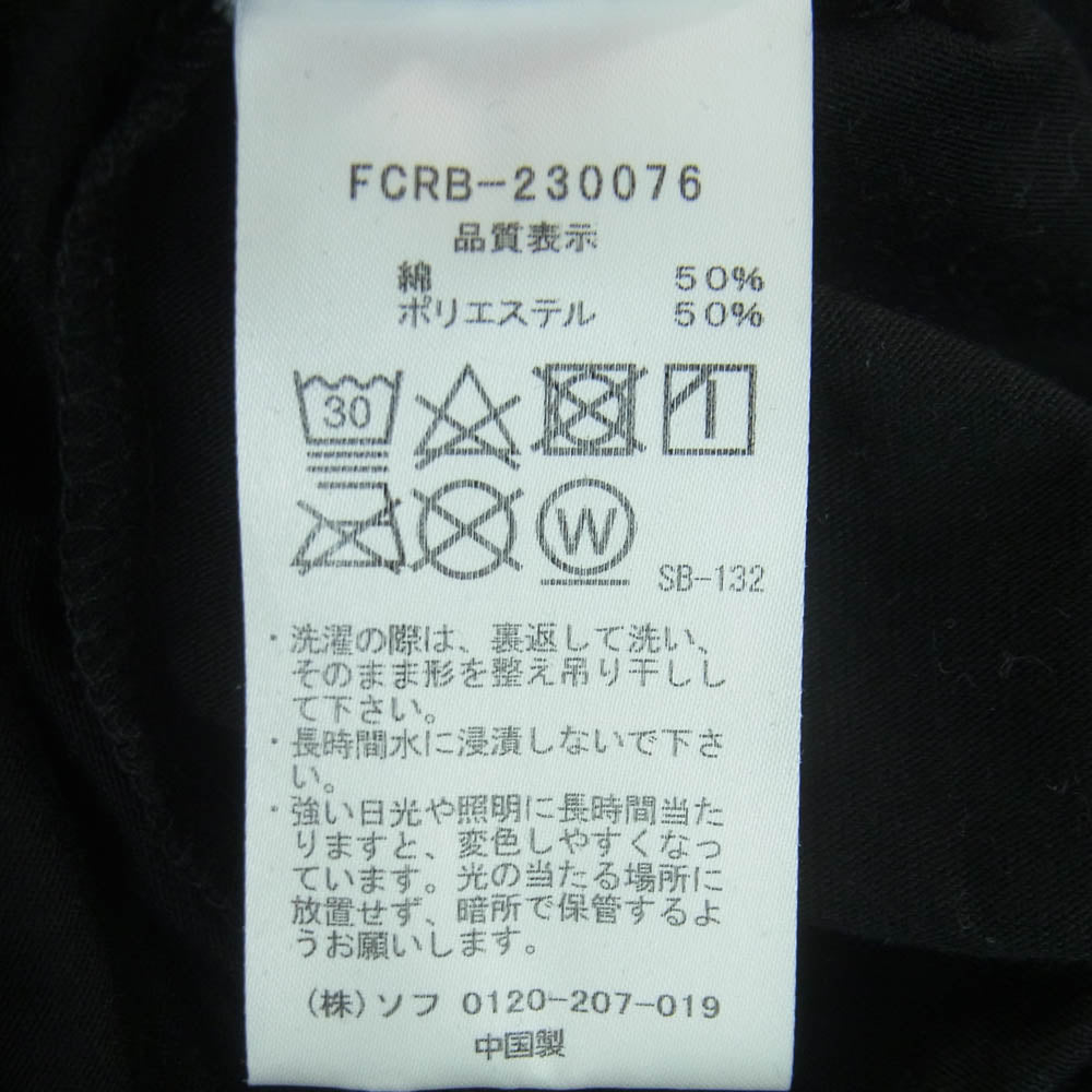 F.C.R.B. エフシーアールビー 23SS FCRB-230076 BIG LOGO WIDE TEE バック Bristol ロゴ クールマックス 半袖 Tシャツ ブラック系 M【美品】【中古】