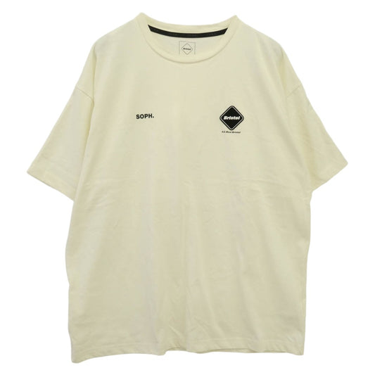 F.C.R.B. エフシーアールビー 24SS FCRB-240084 BIG LOGO S/S BAGGY TEE ビッグ ロゴ バギー T/Cドライ天竺 バイオ加工 ロゴパッチ 半袖 Tシャツ クリーム オフホワイト系 L【中古】