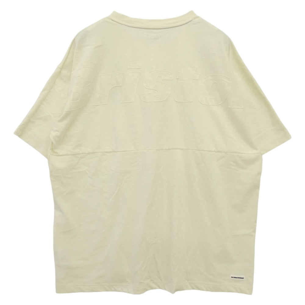 F.C.R.B. エフシーアールビー 24SS FCRB-240084 BIG LOGO S/S BAGGY TEE ビッグ ロゴ バギー T/Cドライ天竺 バイオ加工 ロゴパッチ 半袖 Tシャツ クリーム オフホワイト系 L【中古】