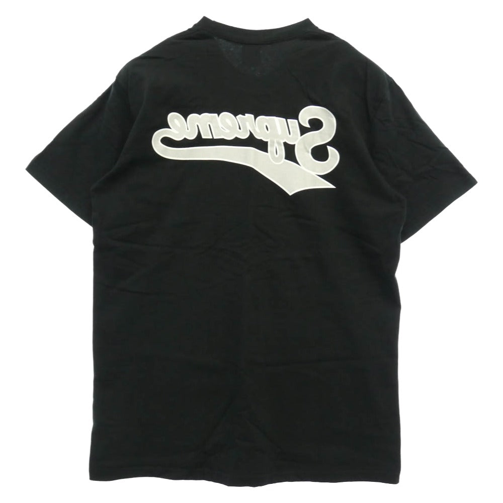 Supreme シュプリーム 24SS Backwards Tee バックワーズ ティー 反転 ロゴ プリント クルーネック 半袖 Tシャツ ブラック系 L【中古】