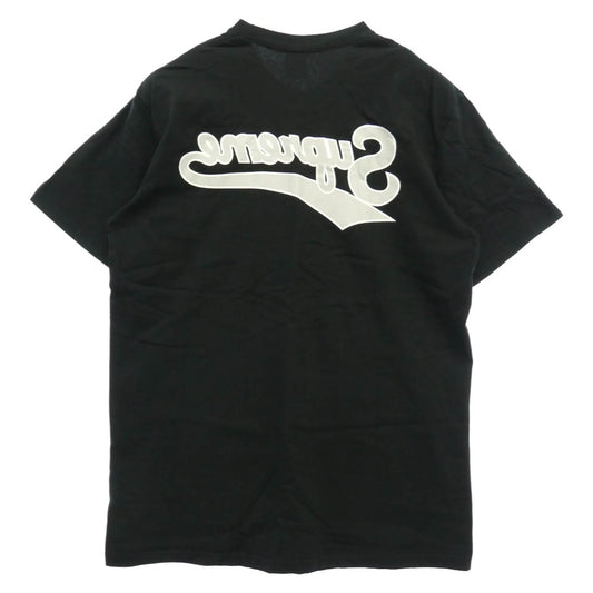 Supreme シュプリーム 24SS Backwards Tee バックワーズ ティー 反転 ロゴ プリント クルーネック 半袖 Tシャツ ブラック系 L【中古】