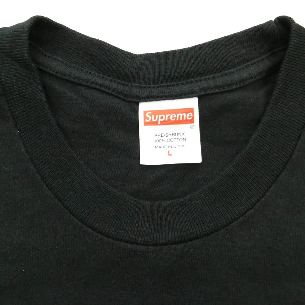 Supreme シュプリーム 24SS Backwards Tee バックワーズ ティー 反転 ロゴ プリント クルーネック 半袖 Tシャツ ブラック系 L【中古】
