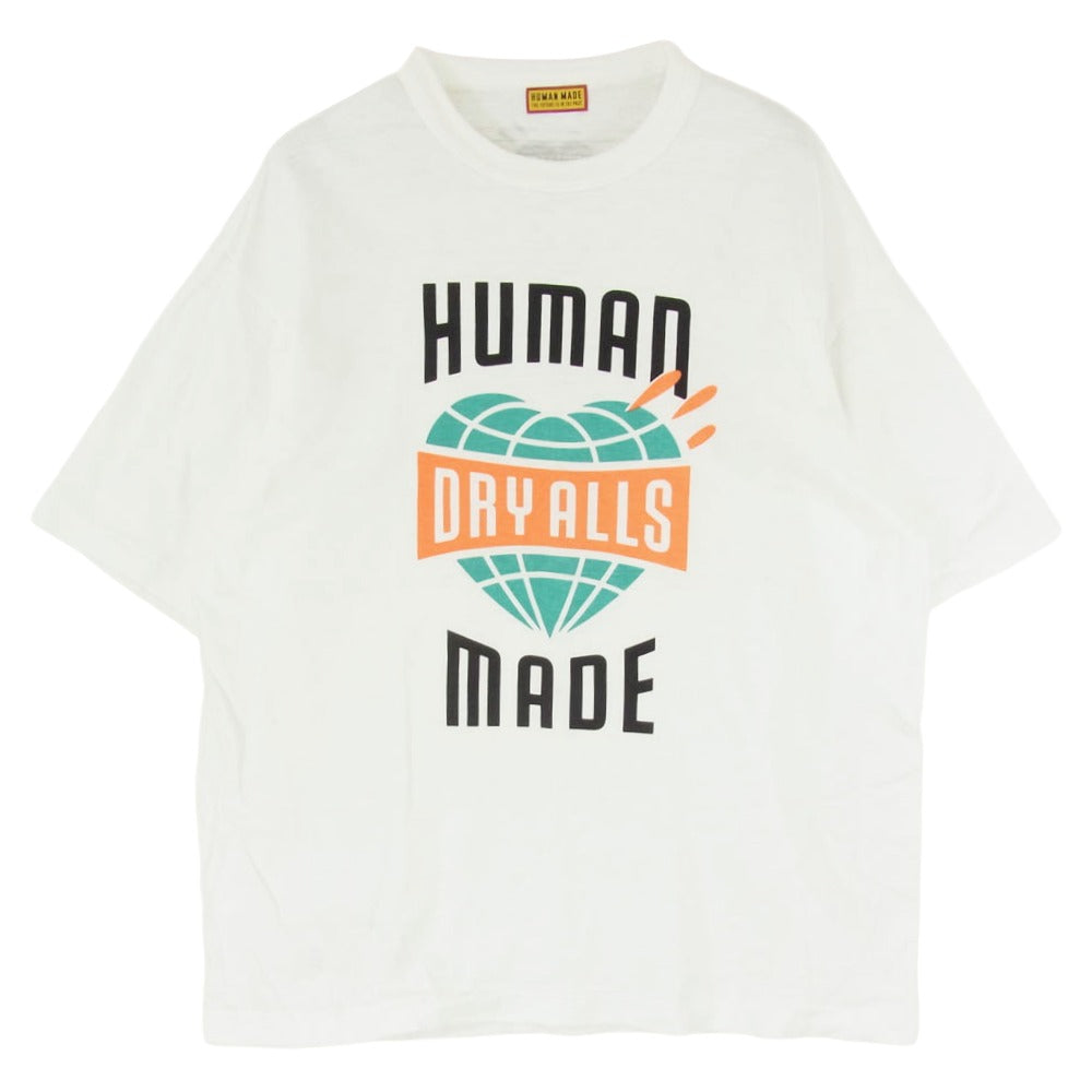 HUMAN MADE ヒューマンメイド DRY ALLS GRAPHIC LOGO TEE ロゴ グラフィック コットンスラブ生地 半袖 Tシャツ ホワイト系 2XL【中古】