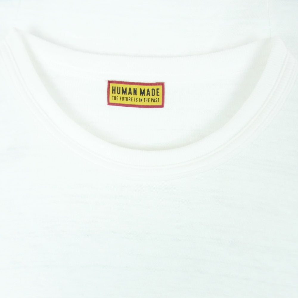 HUMAN MADE ヒューマンメイド 25SS GRAPHIC TIGER TEE ハートロゴワッペン バック グラフィック タイガー プリント コットンスラブ生地 半袖 Tシャツ ホワイト系 2XL【中古】