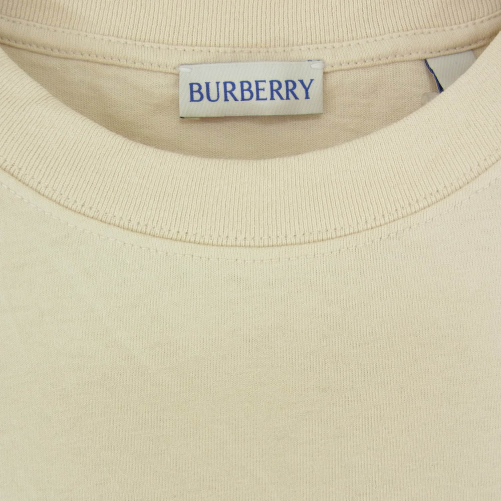 BURBERRY バーバリー 8097532 コットンジャージー フロッキー加工 アーカイブ ロゴ 半袖 Tシャツ オフホワイト系 XL【中古】