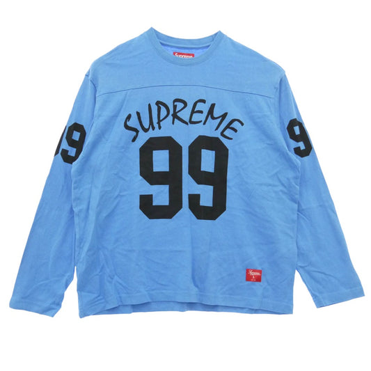 Supreme シュプリーム 24SS 99 L/S Football Top フットボール クルーネック 長袖 カットソー ブルー ブルー系 L【中古】