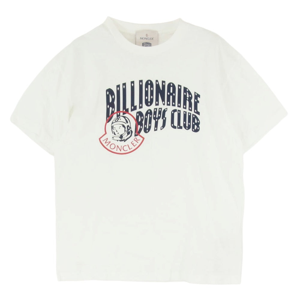 MONCLER モンクレール Billionaire Boys Club ビリオネアボーイズクラブ 23SS I20968C00001 × BILLIONAIRE BOYS CLUB ビリオネアボーイズクラブ ロゴプリント 半袖 Tシャツ ホワイト系 M【中古】