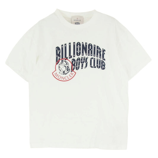 MONCLER モンクレール Billionaire Boys Club ビリオネアボーイズクラブ 23SS I20968C00001 × BILLIONAIRE BOYS CLUB ビリオネアボーイズクラブ ロゴプリント 半袖 Tシャツ ホワイト系 M【中古】