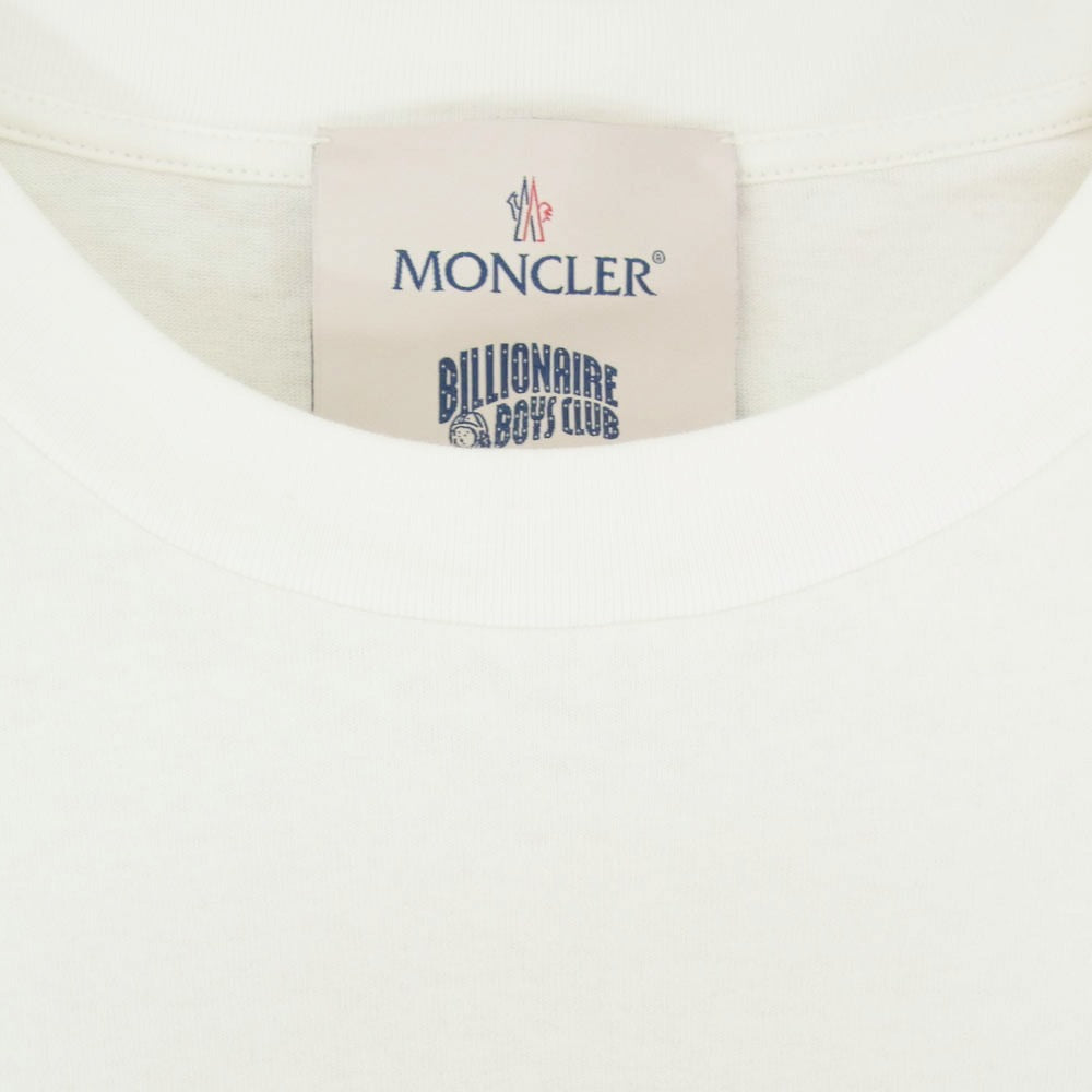 MONCLER モンクレール Billionaire Boys Club ビリオネアボーイズクラブ 23SS I20968C00001 × BILLIONAIRE BOYS CLUB ビリオネアボーイズクラブ ロゴプリント 半袖 Tシャツ ホワイト系 M【中古】