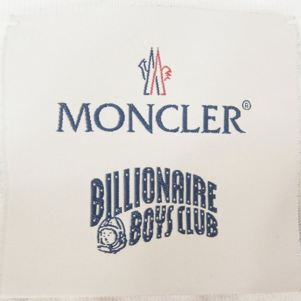 MONCLER モンクレール Billionaire Boys Club ビリオネアボーイズクラブ 23SS I20968C00001 × BILLIONAIRE BOYS CLUB ビリオネアボーイズクラブ ロゴプリント 半袖 Tシャツ ホワイト系 M【中古】