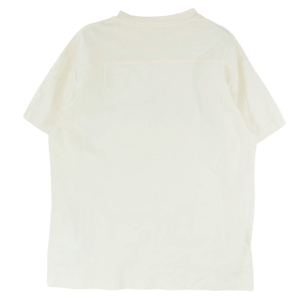 MONCLER モンクレール 23SS I10918C00011 M2643 SS TSHIRT ロゴワッペン グリッター ラメ ロゴ フットボール 半袖 Tシャツ オフホワイト系 L【中古】