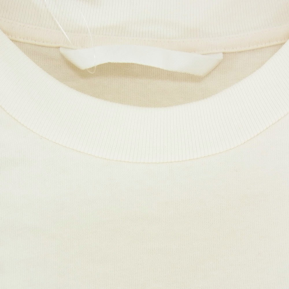 MONCLER モンクレール 23SS I10918C00011 M2643 SS TSHIRT ロゴワッペン グリッター ラメ ロゴ フットボール 半袖 Tシャツ オフホワイト系 L【中古】