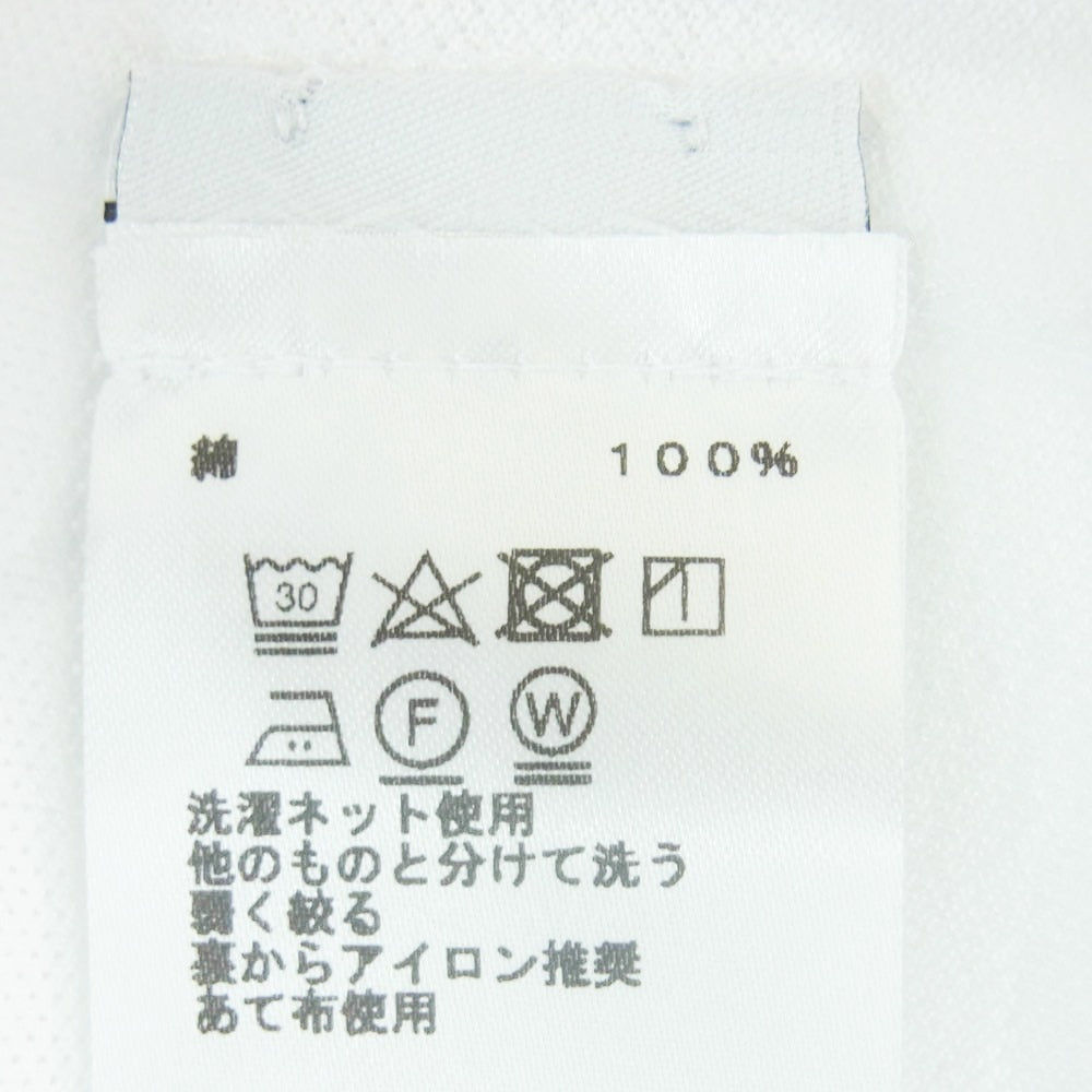 HERMES エルメス イタリア製 Hロゴ刺繍 コットン クルーネック カットソー 半袖 ポケット Tシャツ ホワイト系 XXL【極上美品】【中古】
