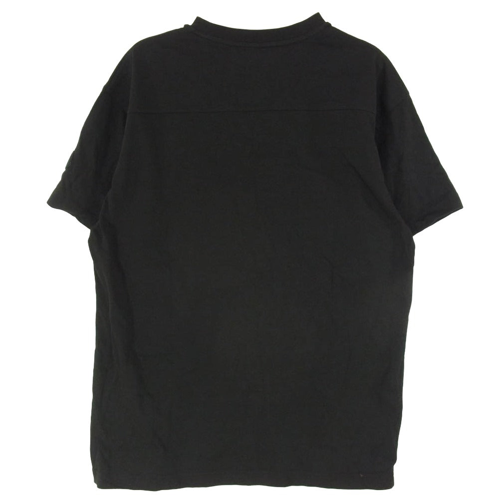 MONCLER モンクレール 23SS I10918C00011 M2643 SS TSHIRT ロゴワッペン グリッター ラメ ロゴ フットボール 半袖 Tシャツ ブラック系 L【美品】【中古】