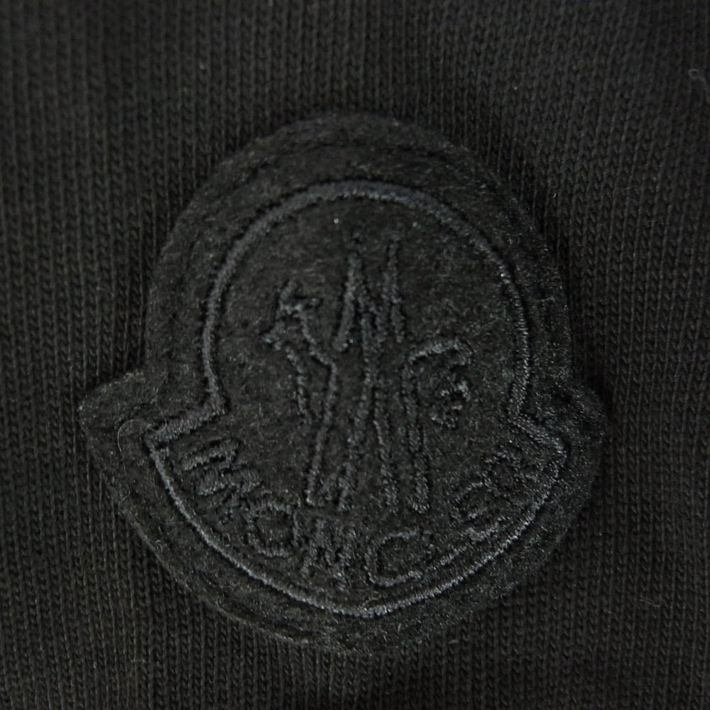 MONCLER モンクレール 23SS I10918C00011 M2643 SS TSHIRT ロゴワッペン グリッター ラメ ロゴ フットボール 半袖 Tシャツ ブラック系 L【美品】【中古】