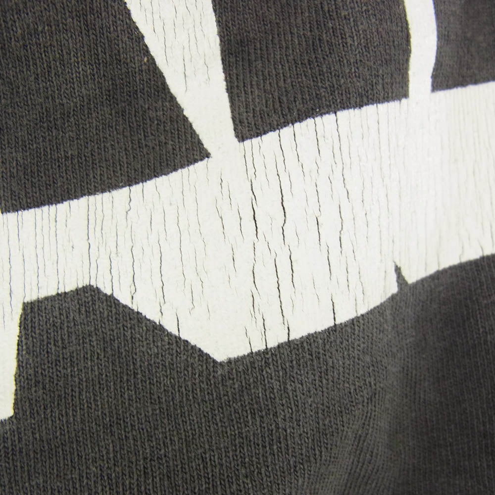 SAINT MICHAEL セントマイケル SM-HR1-0000-008 聖人Mxxxxxx SS TEE SAINT ロゴ プリント 半袖 Tシャツ ユーズド フェード ダメージ ペンキ汚し 加工 グレー系 L【中古】