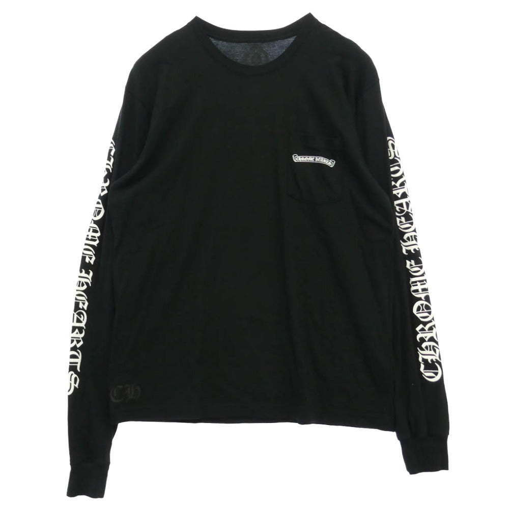 CHROME HEARTS クロムハーツ（原本無） CH L/S T-SHIRT バック スクロールロゴ アームCHロゴ プリント 長袖 Tシャツ ロンT ブラック ブラック系 XL【中古】